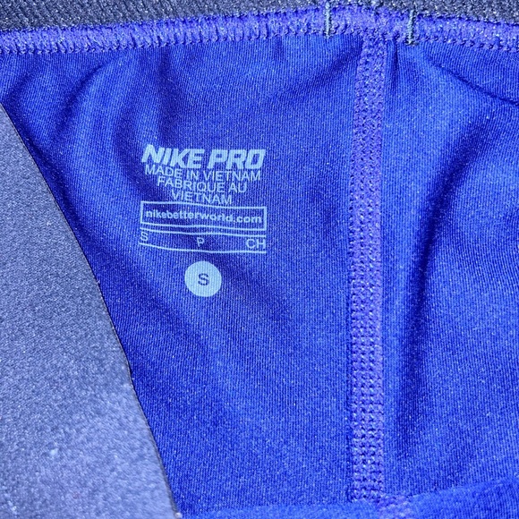 Nike Pro Leggings Women’s Size Small Blue Royal Ankle-Length Athletic Pants - Picture 6 of 7